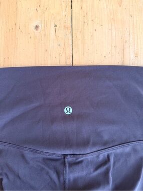 lululemon athletica Black Leggings with Teal Logo